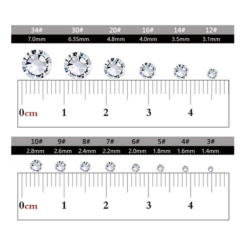 Onwon 1440 Pieces SS8 / 2.3mm Clear Crystal Flat Back Brilliant Round Rhinestones Glass Stones Glitter Gems Transparent Faux Diamond (Clear) - Image 4